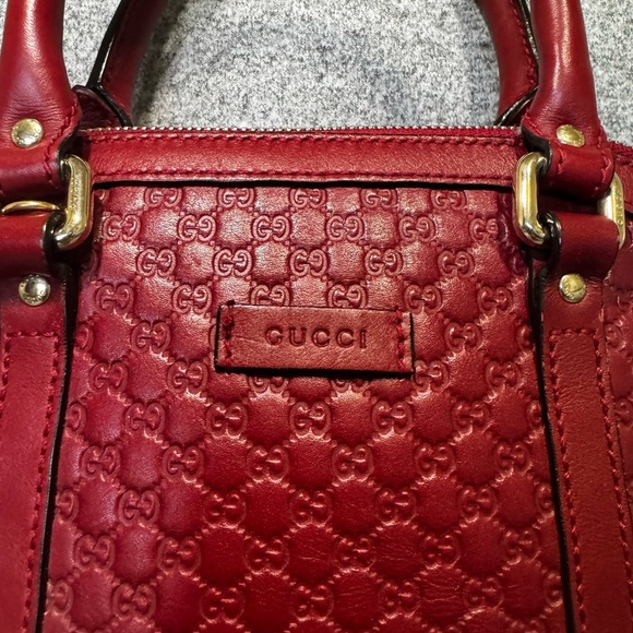 Gucci Microguccissima Burgundy Leather Satchel - Picture 2 of 10